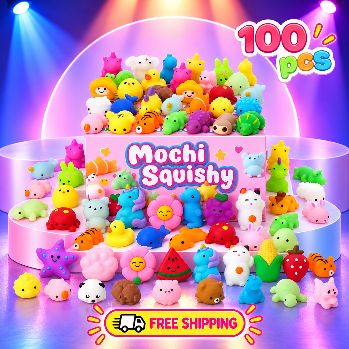 100-Piece Mini Mochi Squishy Toy Set