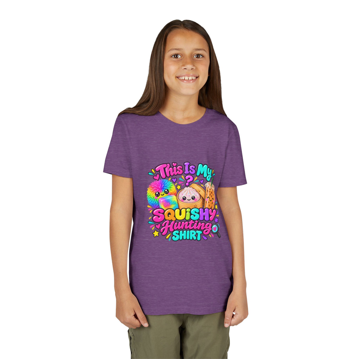 Youth Tee — "This Is My Squishy Hunting Shirt" Cute Kawaii Squish Graphic🕵🏻‍♀️