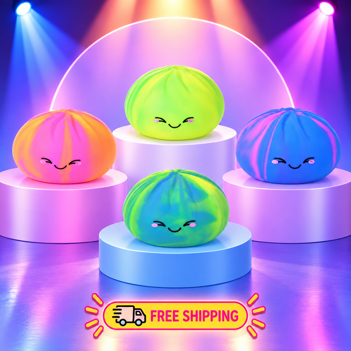 Neon Tie-Dye Dumpling Slow-Rise Squishy