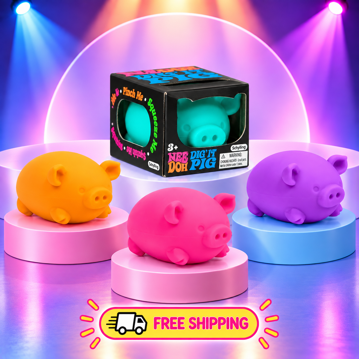 NeeDoh Dig'n Pig Inspired Sensory Fidget Toy