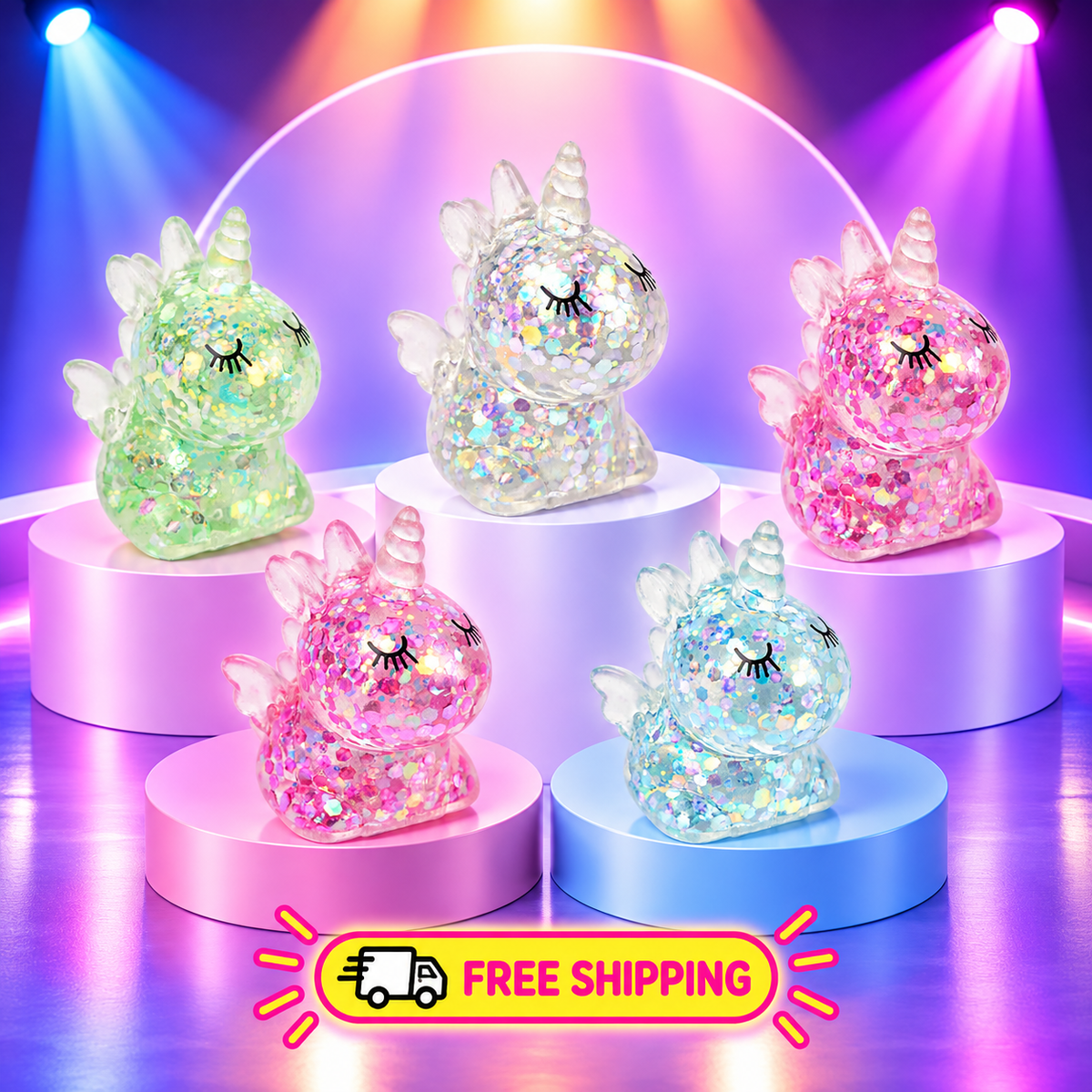 Gold Foil Unicorn Squishy Toy