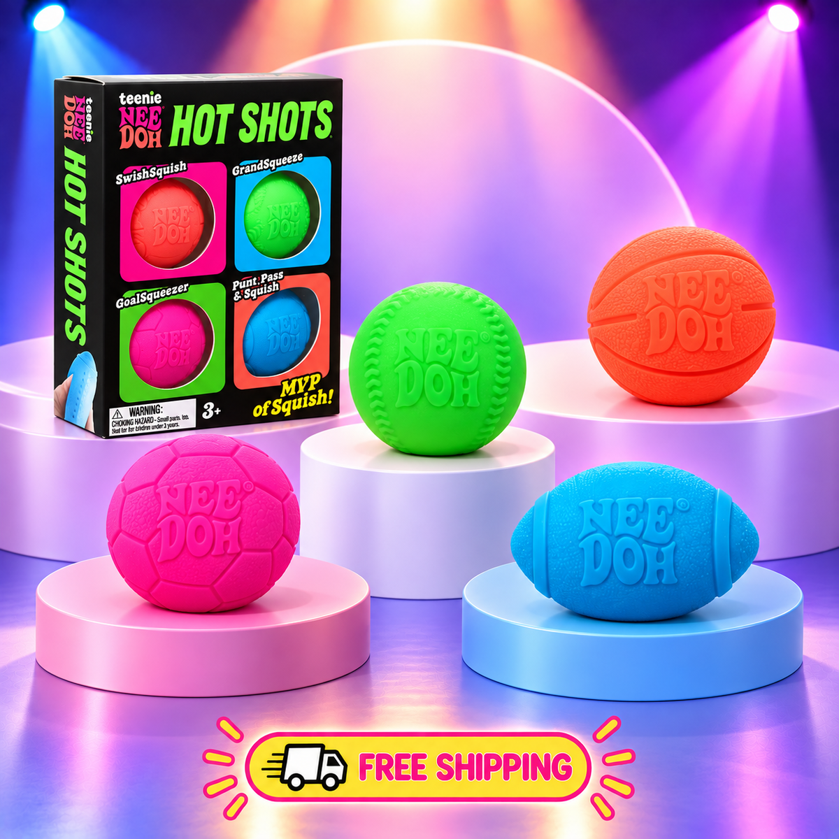 NeeDoh Inspired Hot Shots Teenie Stress Ball