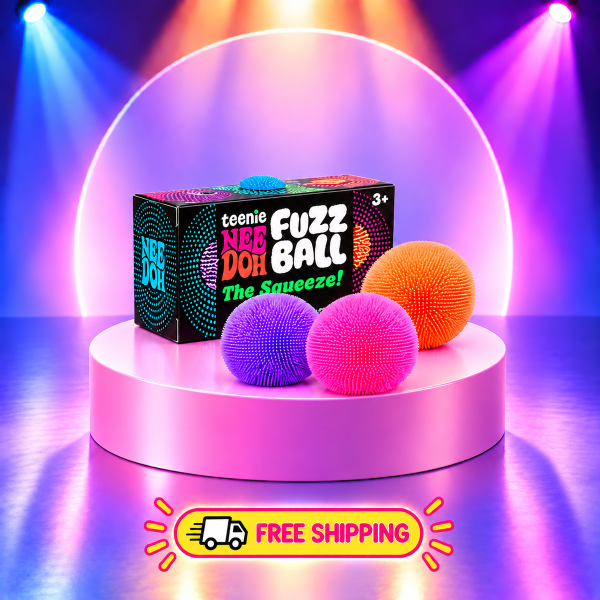 NeeDoh Mini Fuzz Ball Inspired 3-Pack Sensory Toy