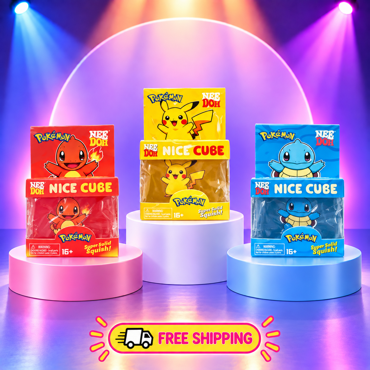 NeeDoh Nice Cube Inspired Pokemon Sensory Fidget Toy