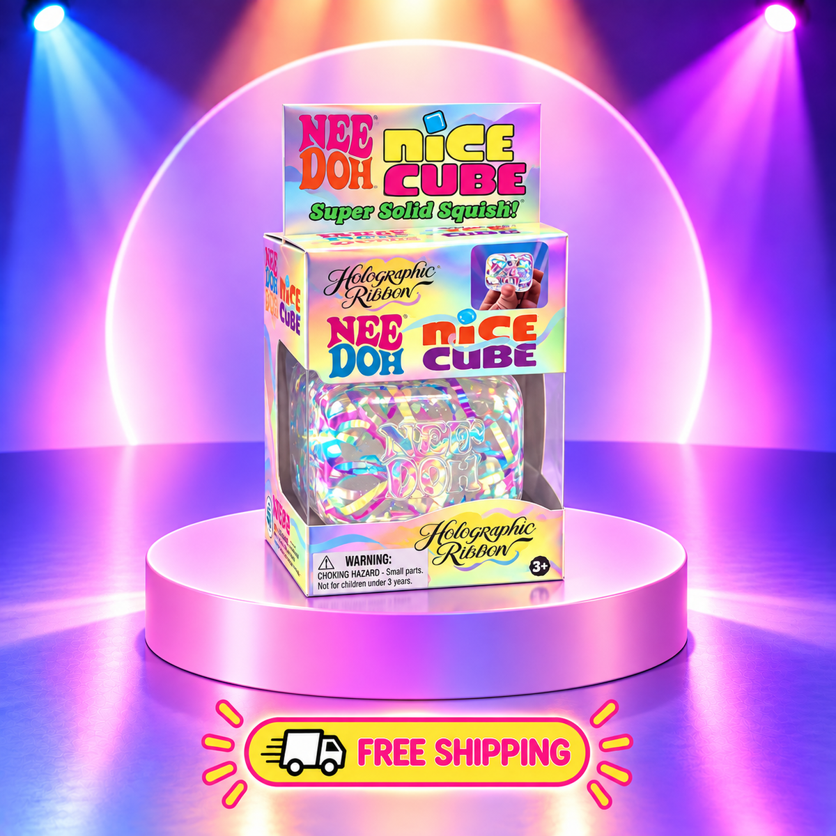 NeeDoh Holographic Ribbon Inspired Fidget Toy