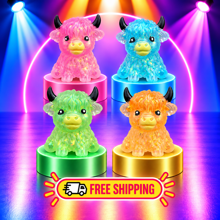 Glitter Highland Cow Slow-Rise Squishy