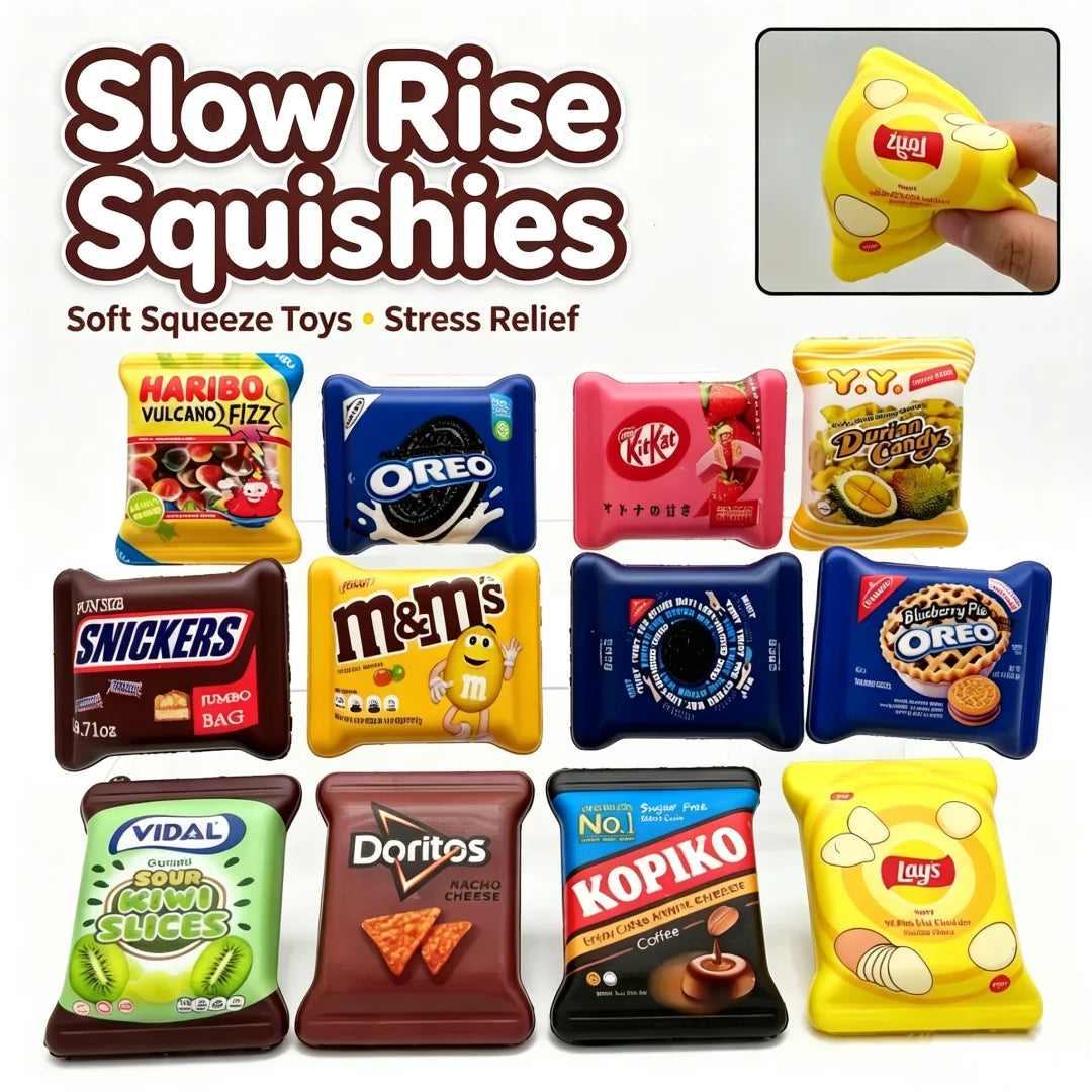 NEW Cute Mini Squishy Toy Realistic Food Stress Reliever Slow Rising Soft Silicone Fidget for Adults Funny Christmas Gift