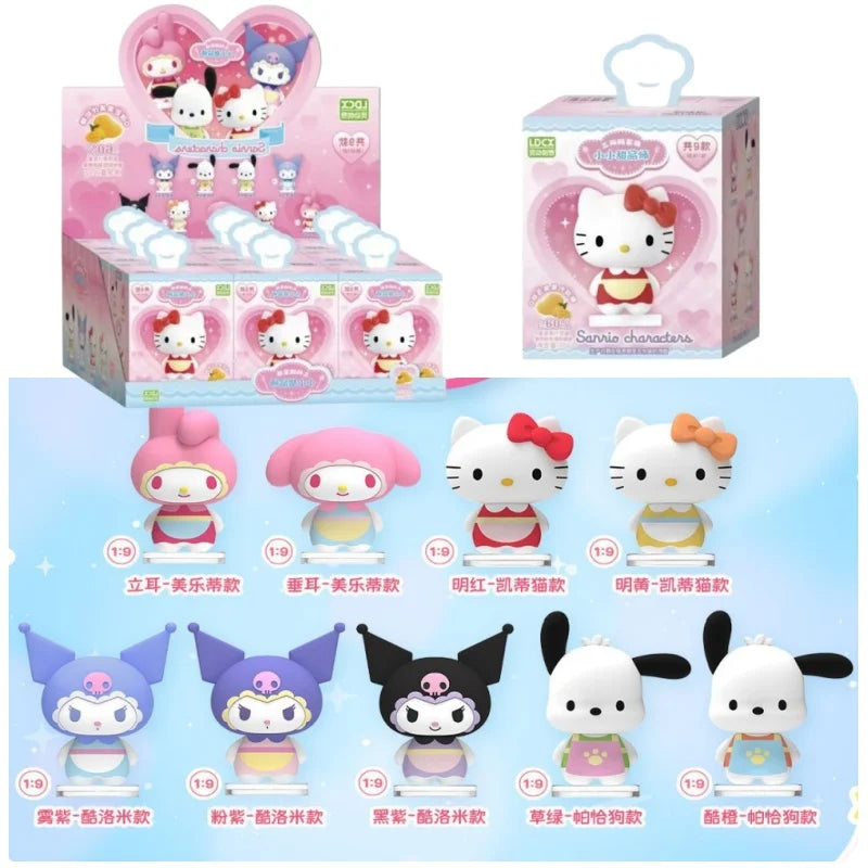 Sanrio Little Dessert Chef Doll Desktop Display My Melody Hello Kitty Collectible Trendy Ornament Blind Box Gift