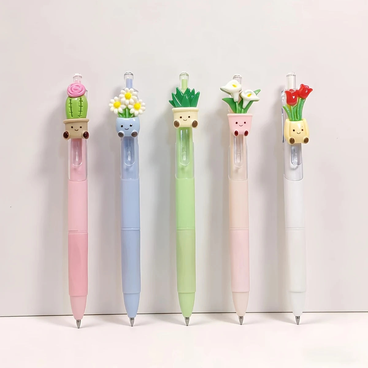 Plant-Themed Retractable Ballpoint Pens, Cute Floral Pen, Office Writing Supplies for School, Classroom Rewards, Birthdays Gifts