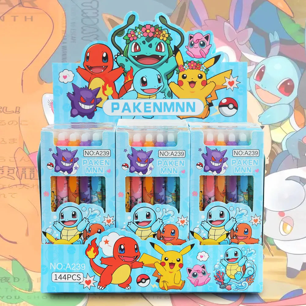 6/12/24pcs 0.5mm Bluebulbasaur Cartoon Anime Erasable Pen For Student Stationery Anime Peripherals Practical Gifts Rubbable Pen