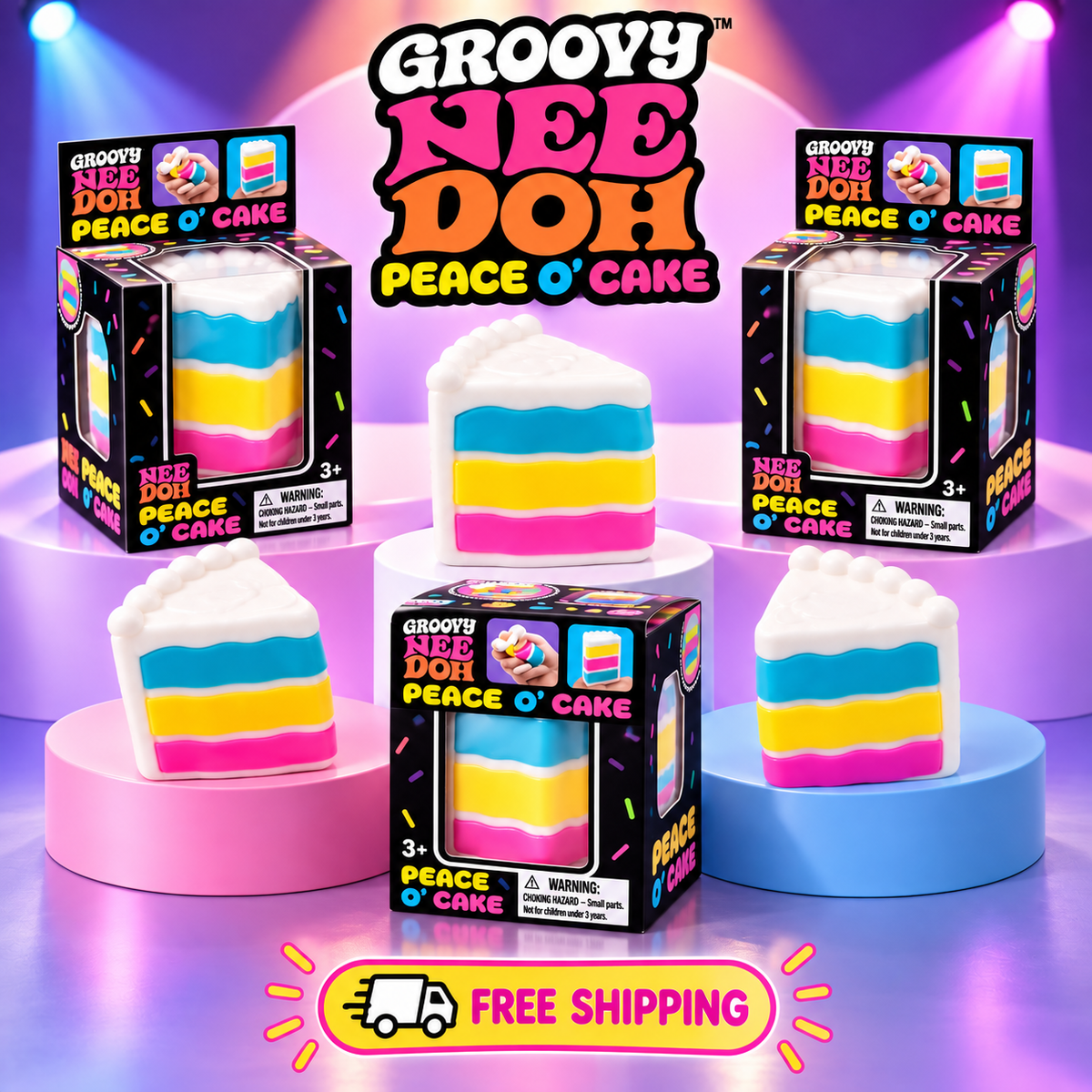 NeeDoh Peace O' Cake Inspired Squishy Fidget Toy