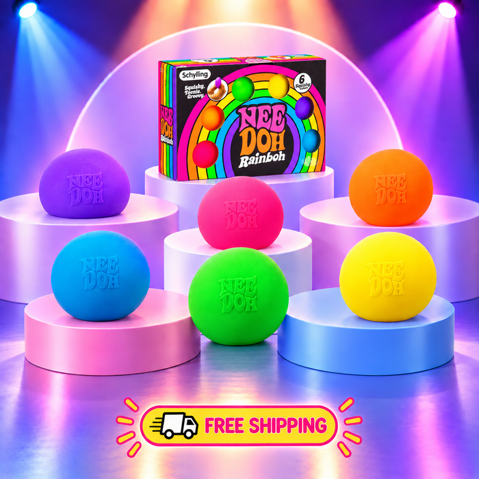Teenie NeeDoh Rainbow Inspired Stress Ball 6-Pack